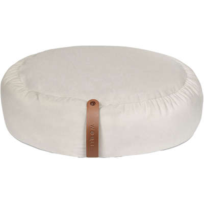 Cama Lush Off-White com Tag Caramelo para Gatos