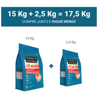 Ração Seca Fórmula Natural Pró Super Premium Sabor Frango e Arroz Integral para Cães Adultos Raças Minis e Pequenas
