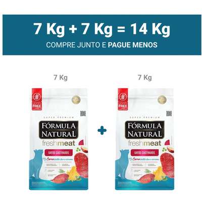 Ração Seca Fórmula Natural Fresh Meat Carne para Gatos Castrados