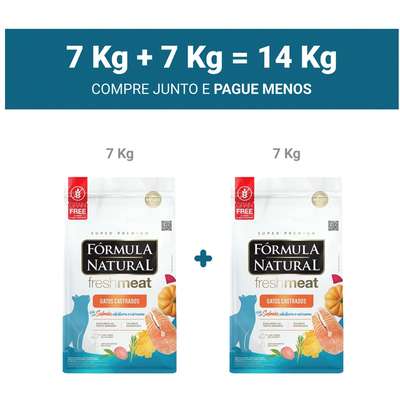 Ração Seca Fórmula Natural Fresh Meat Salmão para Gatos Castrados