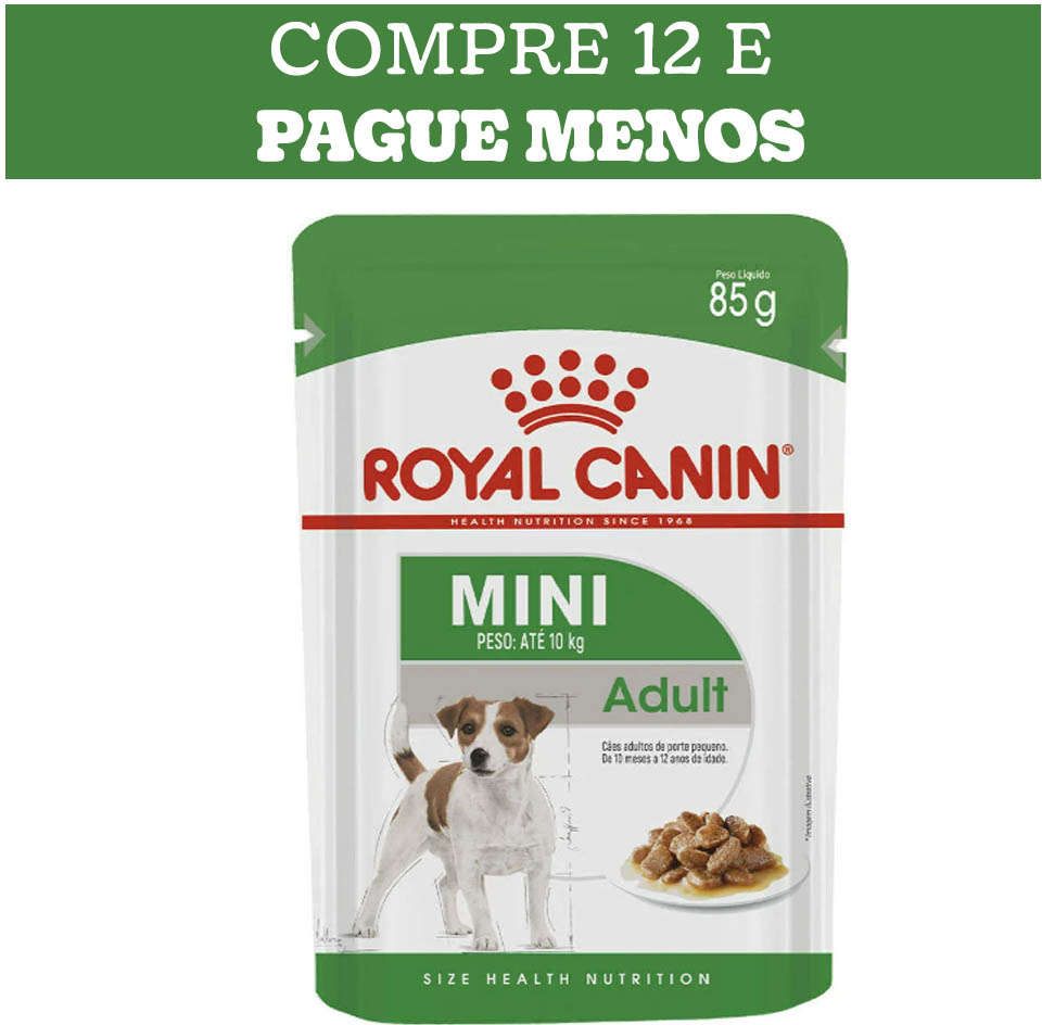 Kit Ração Úmida Royal Canin Sachê Size Health Nutrition Wet para Cães Adultos Raças Pequenas - 12 Unidades