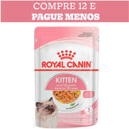 Kit Ração Úmida Royal Canin Sachê Jelly Filhotes Kitten para Gatos Filhotes de até 12 meses - 12 Unidades