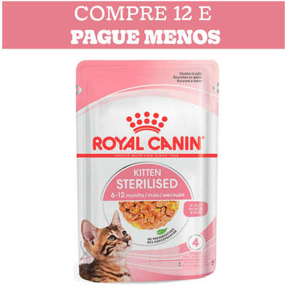 Ração Úmida Royal Canin Sachê Jelly Kitten Sterilised para Gatos Filhotes Castrados de até 12 meses