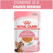Kit Ração Úmida Royal Canin Sachê Jelly Kitten Sterilised para Gatos Filhotes Castrados de até 12 meses - 12 Unidades