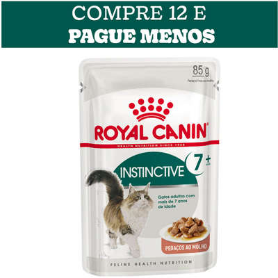Ração Royal Canin Sachê Feline Health Nutrition Instinctive +7 para Gatos Adultos