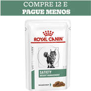 Kit Raçâo Royal Canin Sachê Satiety Weight Management Para Gatos - 12 Unidades