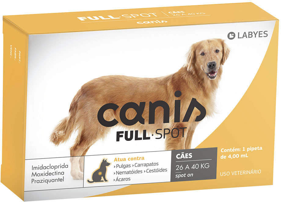 Antiparasitário Canis Full Spot 400 mg para Cães de 26 a 40Kg - 1 Pipeta