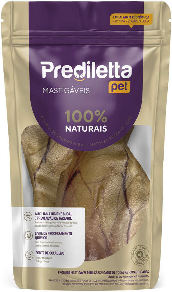 Petisco Prediletta Pet para Cães Orelha Suína - 3 Unidade