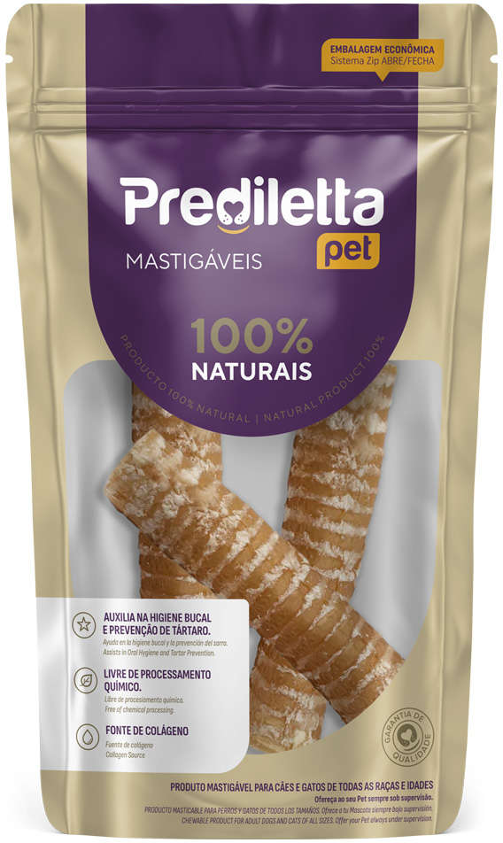 Petisco Prediletta Pet para Cães Traquéia Bovina - 3 Unidades