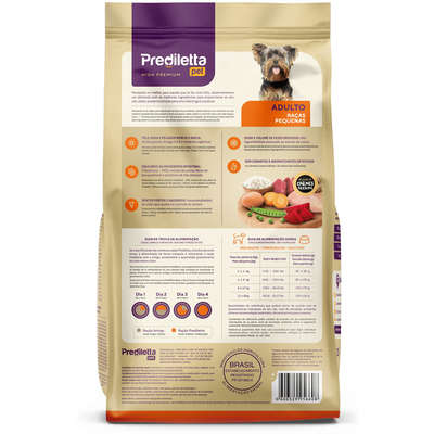Ração Seca Prediletta Pet Carne e Vegetais para Cães Adultos Porte Pequeno