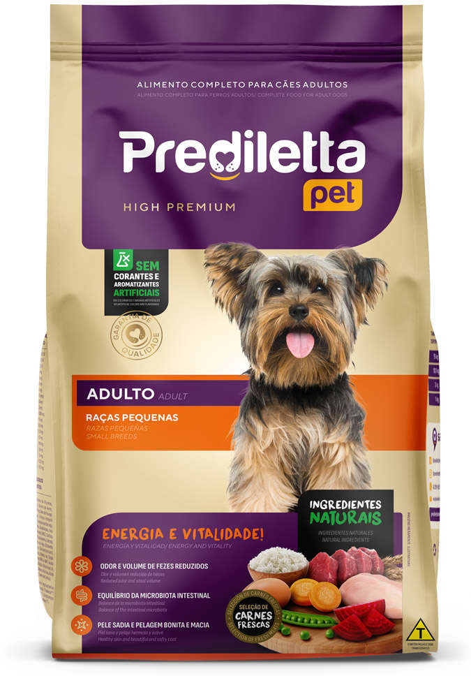 Ração Seca Prediletta Pet Carne e Vegetais para Cães Adultos Porte Pequeno - 15Kg