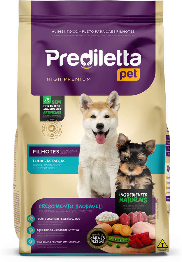 Ração Seca Prediletta Pet Carne e Vegetais para Cães Filhotes - 15Kg