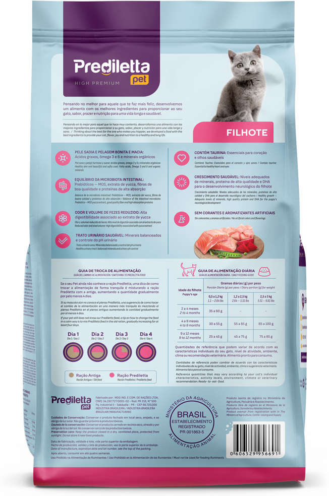 Ração Seca Prediletta Pet Carne e Vegetais para Gatos Filhotes - 10,1Kg