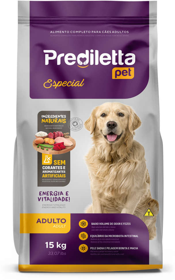 Ração Seca Prediletta Pet Especial Carne e Vegetais para Cães Adultos - 15Kg