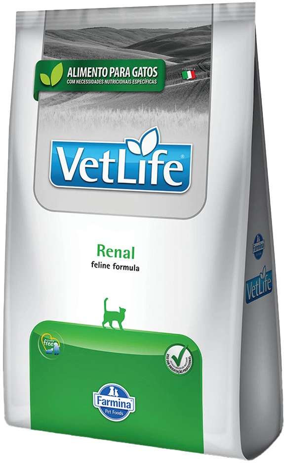 Ração Farmina Vet Life Natural Renal para Gatos Adultos com Problemas Renais - 7,5Kg