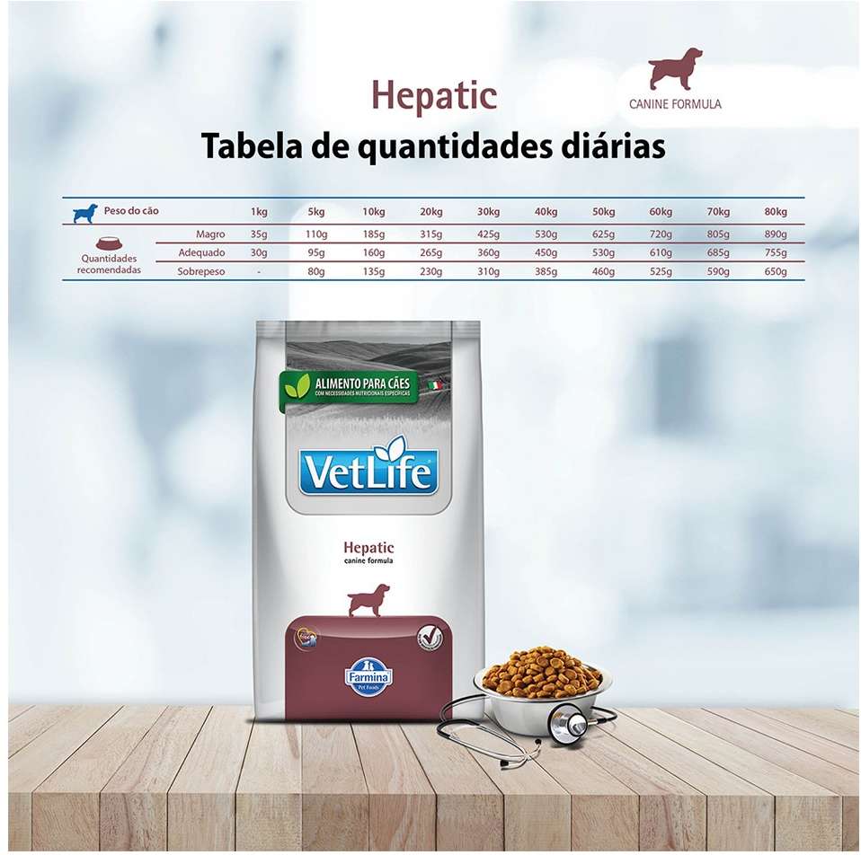 Ração Farmina Vet Life Natural Hepatic para Cães com Insuficiência Hepática - 2Kg