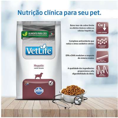 Ração Farmina Vet Life Natural Hepatic para Cães com Insuficiência Hepática