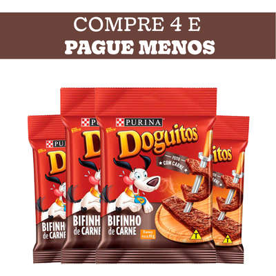 Petisco Purina Doguitos Doguitos para Cães Sabor Carne