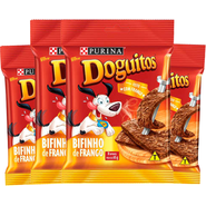Kit Petisco Purina Doguitos para Cães Sabor Frango 65g - 4 Unidades