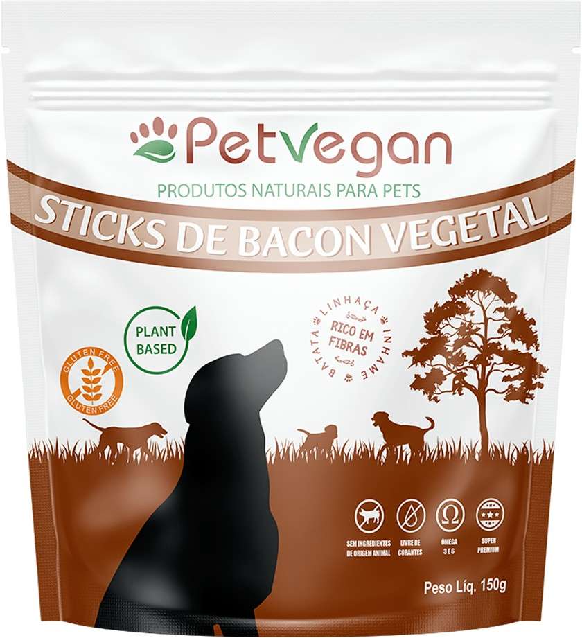 Sticks PetVegan para Cães Sabor Bacon Vegetal - 150 g
