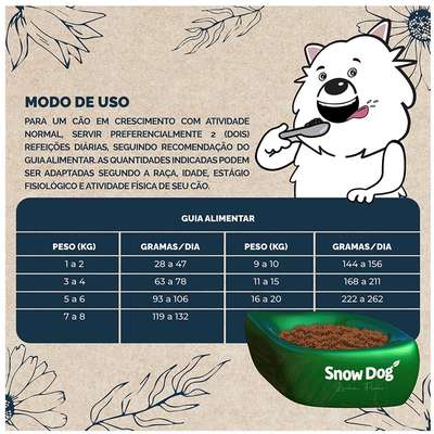 Ração Seca Snow Dog Flores Calmante para Cães Filhotes Porte Pequeno
