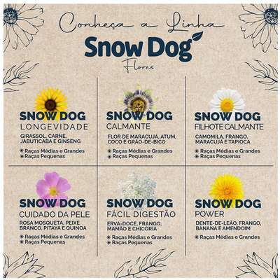 Ração Seca Snow Dog Flores Calmante para Cães Filhotes Porte Pequeno
