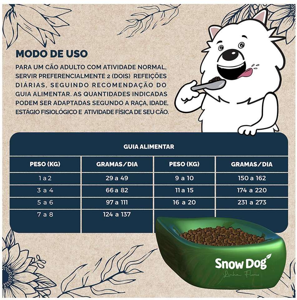 Ração Seca Snow Dog Flores Longevidade para Cães Adultos Porte Pequeno - 15Kg