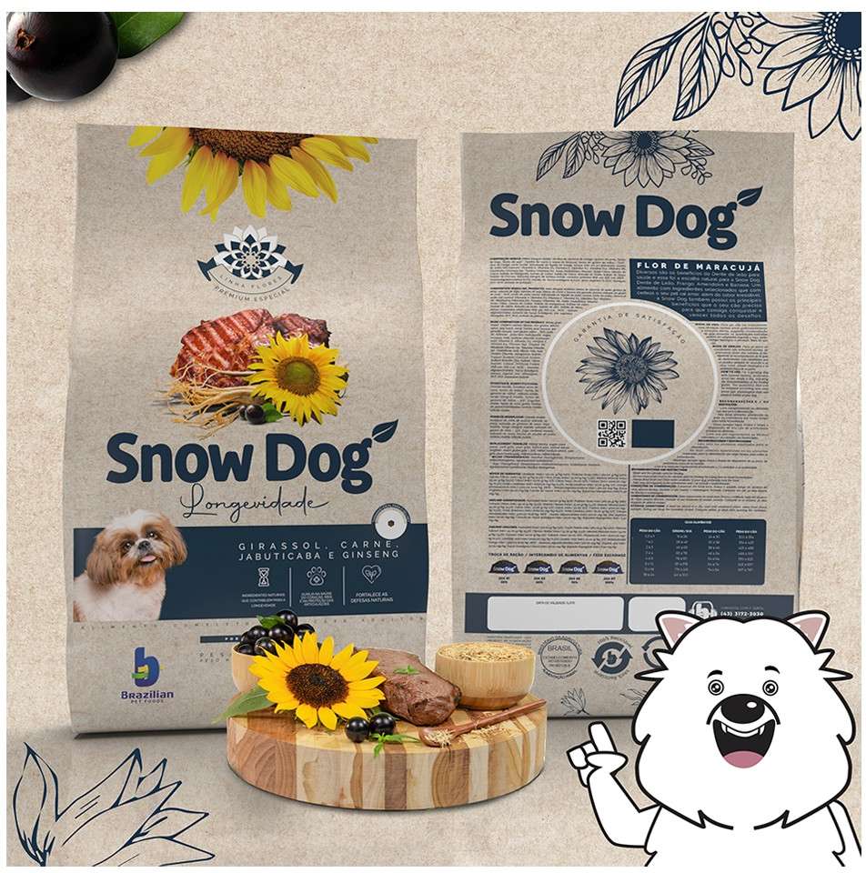 Ração Seca Snow Dog Flores Longevidade para Cães Adultos Porte Pequeno - 15Kg