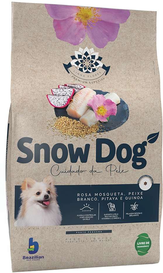 Ração Seca Snow Dog Flores Cuidado da Pele para Cães Adultos Porte Pequeno - 10,1Kg