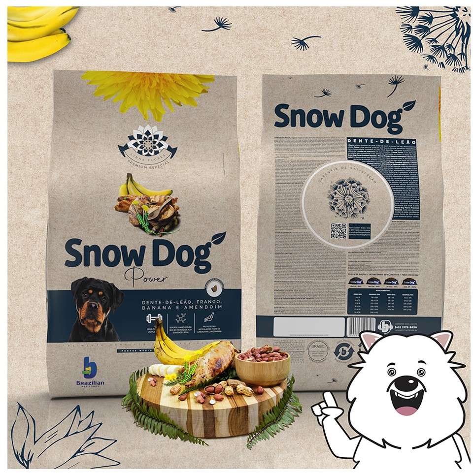 Ração Seca Snow Dog Flores Power para Cães Adultos Porte Médio e Grande - 20Kg