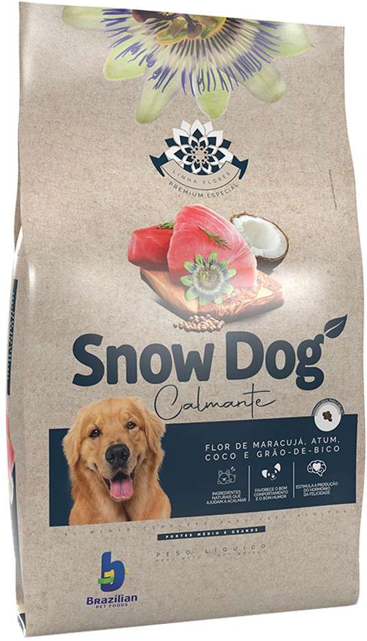 Ração Seca Snow Dog Flores Calmante para Cães Adutos Porte Médio e Grande - 20Kg
