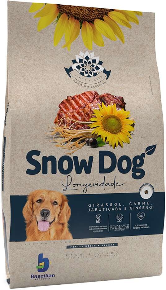 Ração Seca Snow Dog Flores Longevidade para Cães Adultos Porte Médio e Grande - 15Kg