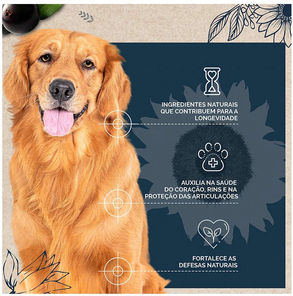 Ração Seca Snow Dog Flores Longevidade para Cães Adultos Porte Médio e Grande - 15Kg