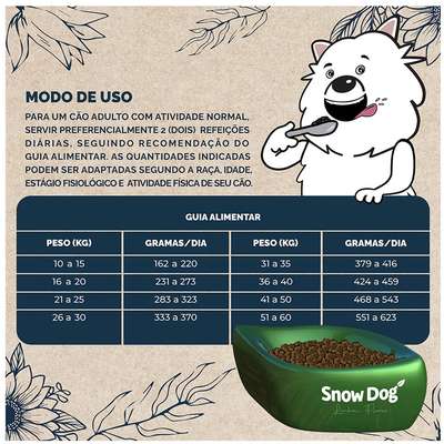 Ração Seca Snow Dog Flores Longevidade para Cães Adultos Porte Médio e Grande