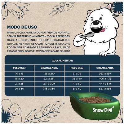 Ração Seca Snow Dog Flores Cuidado da Pele para Cães Adultos Porte Médio e Grande