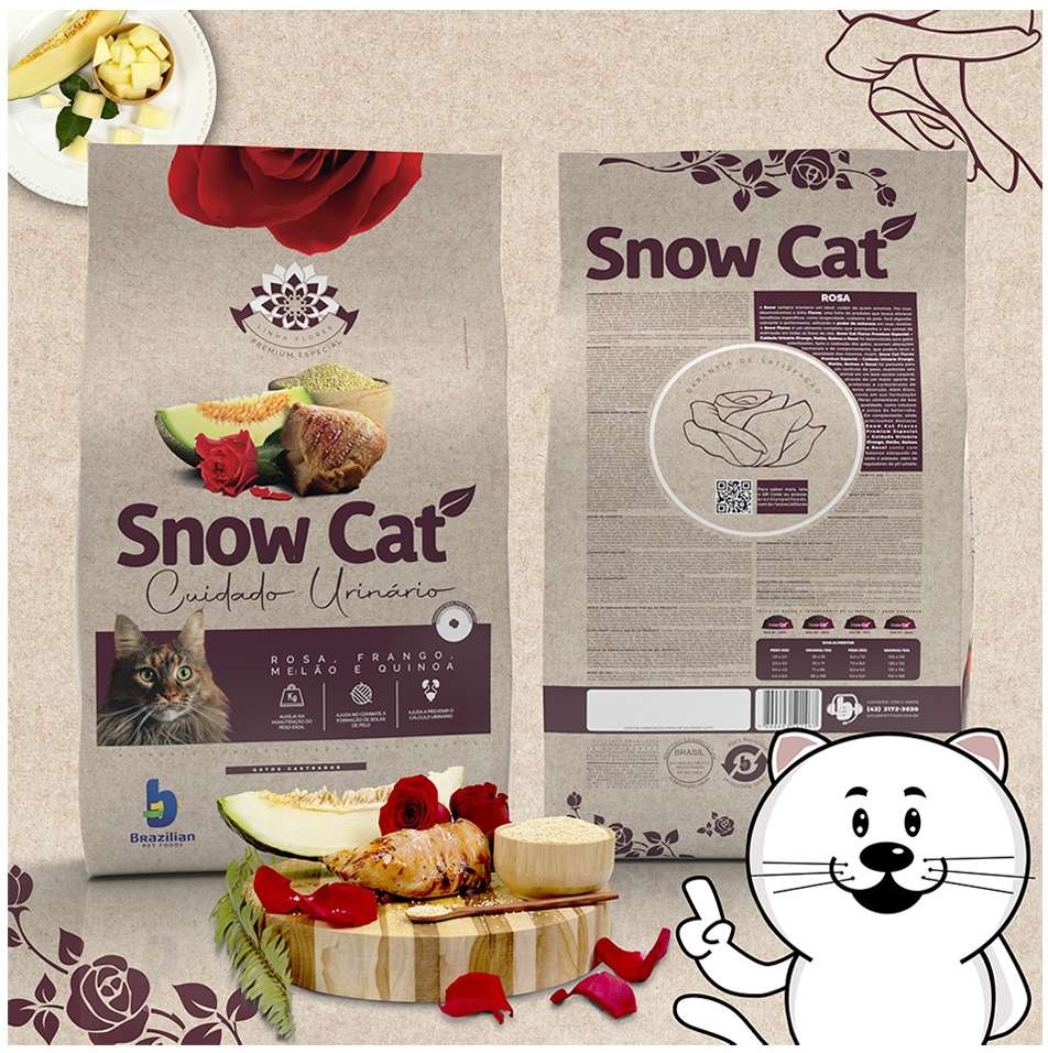 Ração Seca Snow Cat Flores Cuidado Urinário para Gatos Castrados - 10,1Kg