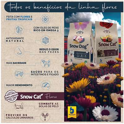 Ração Seca Snow Cat Flores Fácil Sujestão para Gatos Adultos