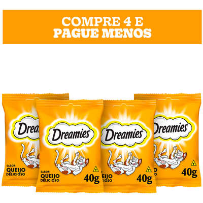 Petisco Dreamies para Gatos Adultos Sabor Queijo