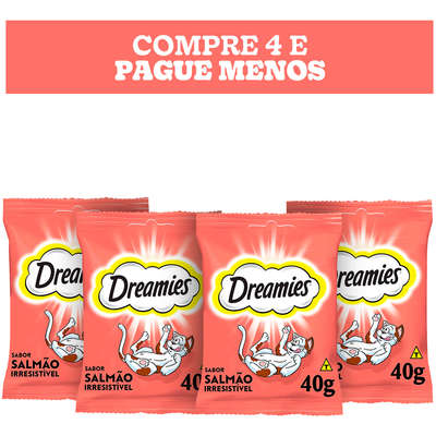 Petisco Dreamies Salmão Irresistível para Gatos Adultos