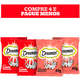 Kit Petisco Dreamies para Gatos Adultos 2 Carne e 2 Salmão - 4 Unidades