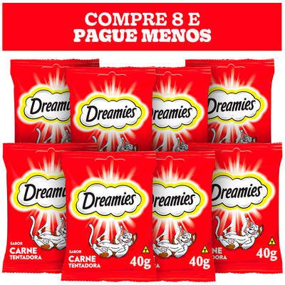 Petisco Dreamies para Gatos Adultos Sabor Carne