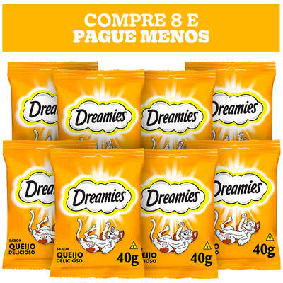 Petisco Dreamies para Gatos Adultos Sabor Queijo