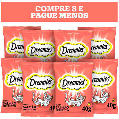 Petisco Dreamies Salmão Irresistível para Gatos Adultos