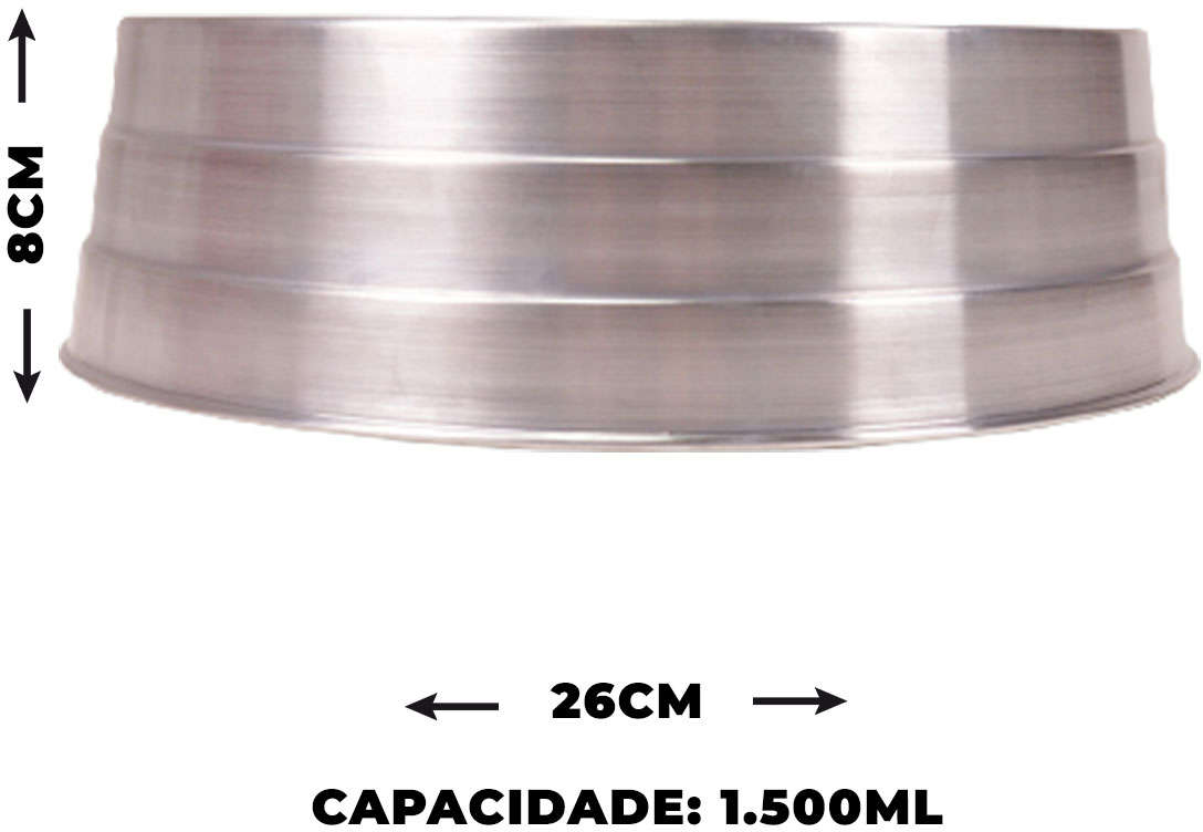 Comedouro Majestic Pet Pesado em Alumínio - 1500 mL
