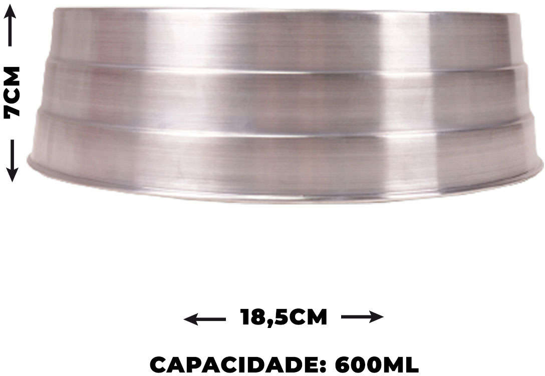 Comedouro Majestic Pet Pesado em Alumínio - 600 mL
