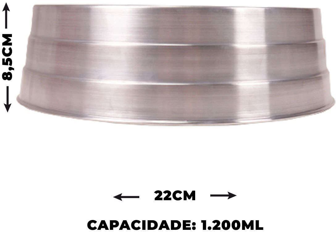 Comedouro Majestic Pet Pesado em Alumínio - 1200 mL