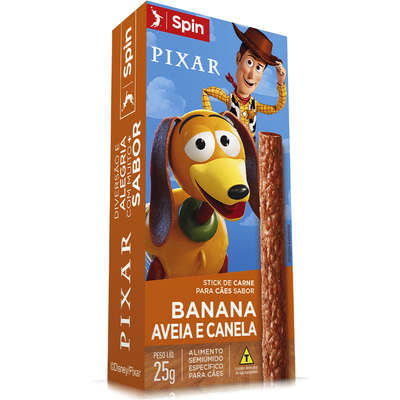 Stick Spin Pet Toy Story para Cães Sabor Banana, Aveia e Canela