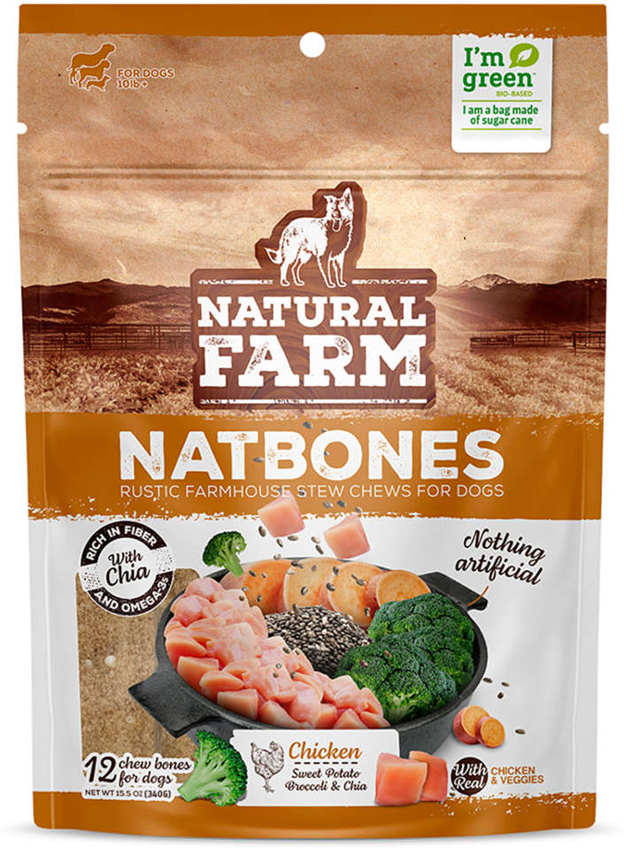 Snack Natural Farm Natbones para Cães Sabor Frango - 340 g