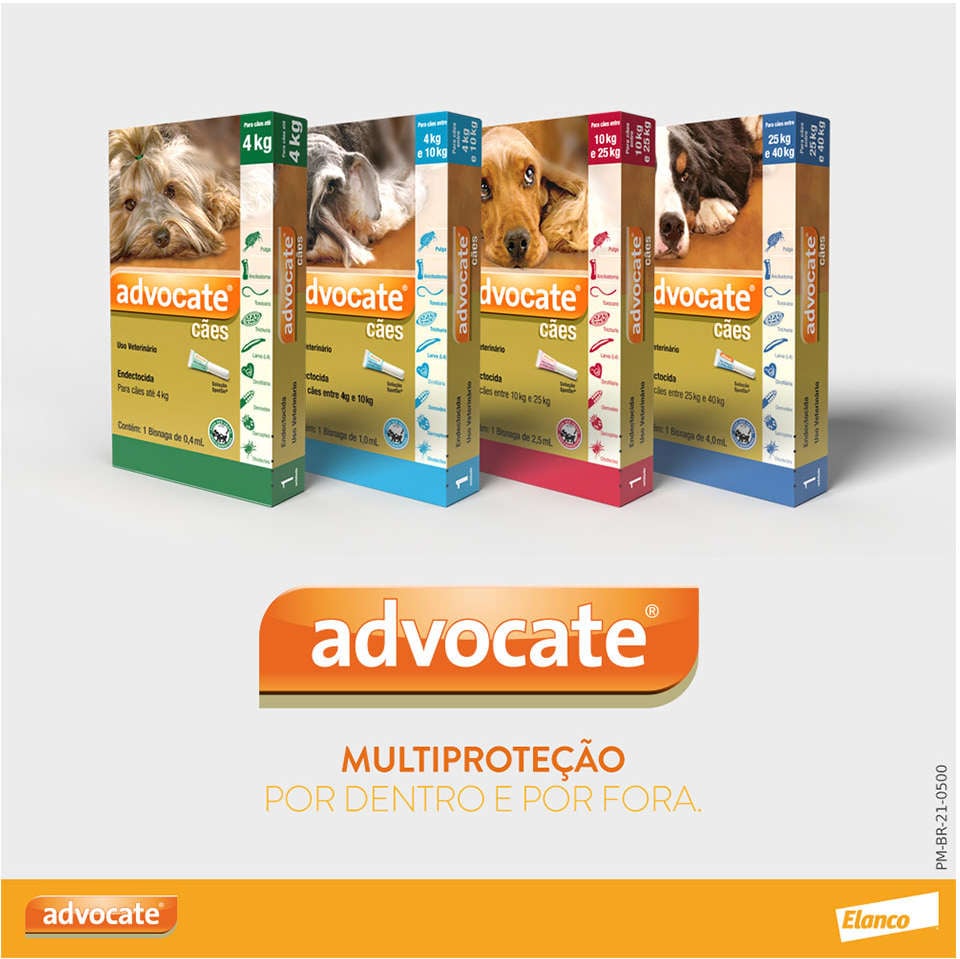 Antipulgas e Vermicida Advocate 40 mg para Cães até 4Kg - 1 Pipeta