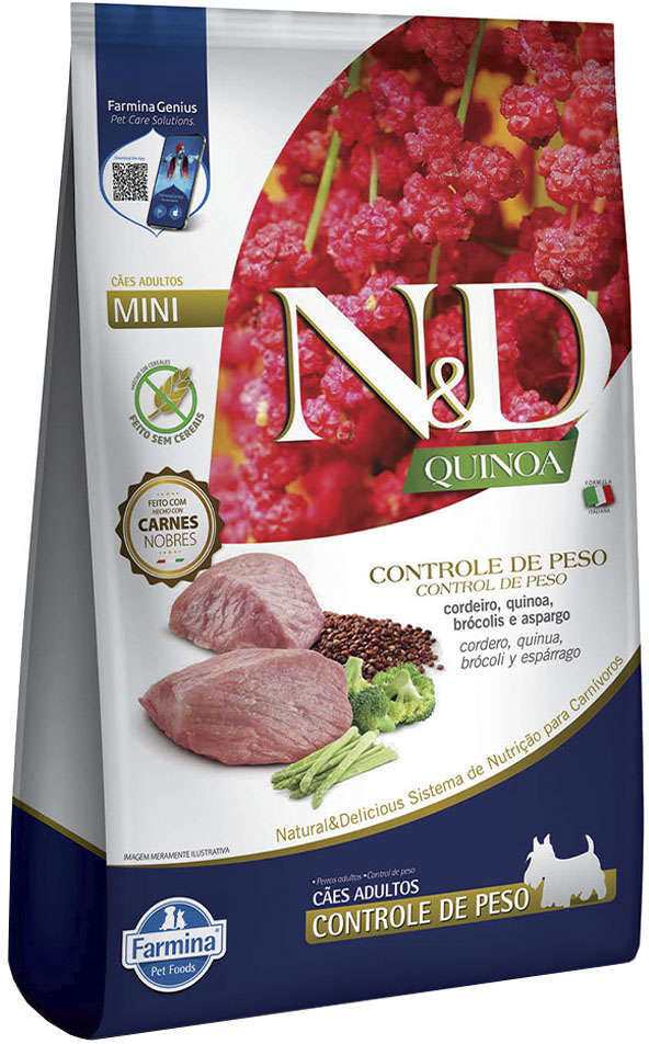 Ração Seca Farmina N&D Quinoa Controle de Peso para Cães Adultos Porte Mini - 2,5Kg